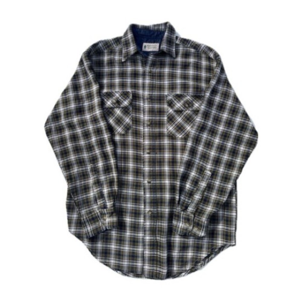 Northwest Territory Mens Button Down Flannel Shirt Medium Green/Black plaid